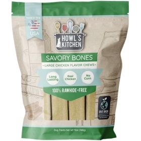 Howls Kitchen Savory Bones Chicken Flavored Chews Large