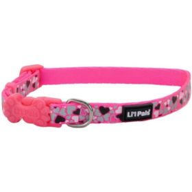 Li'L Pals Reflective Collar (Option: Pink with Hearts 68"L x 3/8"W)