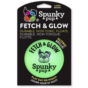 Spunky Pup Fetch and Glow Ball Dog Toy Assorted Colors (Option: Large  1 count)